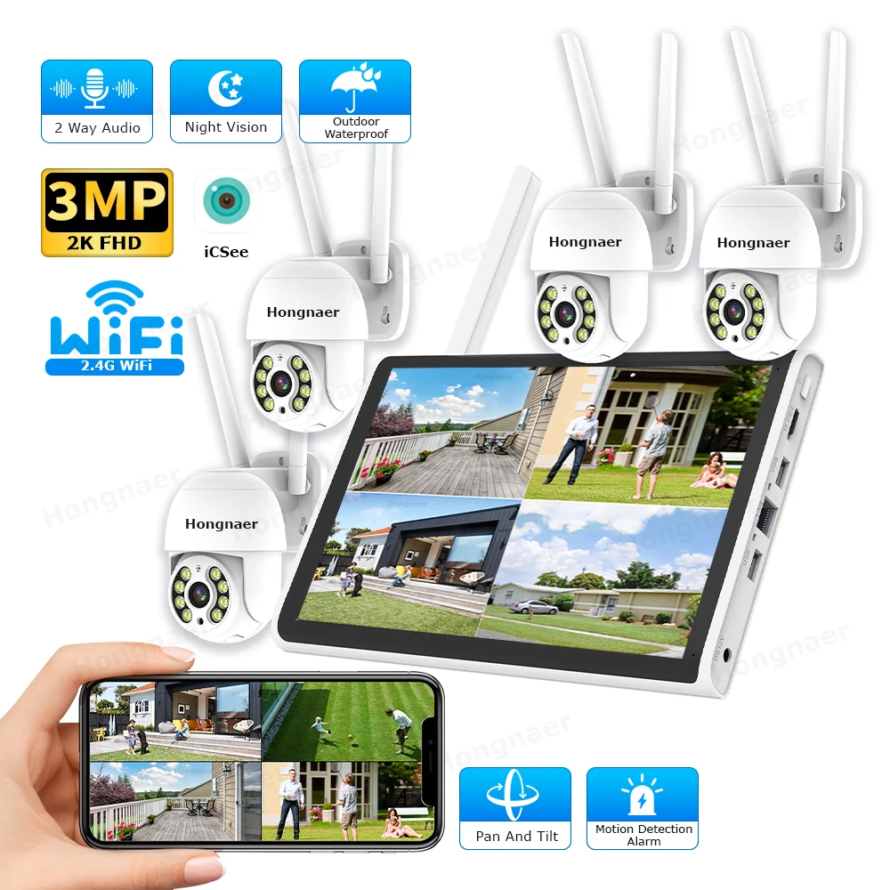 Home Security Usa - 2026 Hongnaer 3MP 4 Channel WiFi