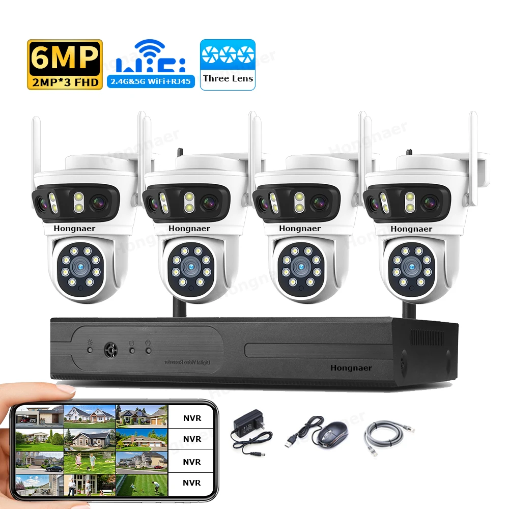 Home Security Usa - 2026 Hongnaer 6MP 4CH 3 Lens
