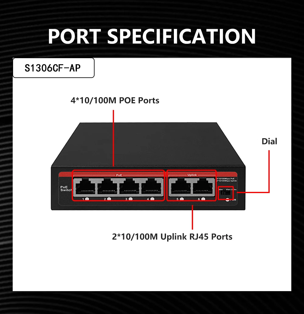 Home Security Ai - High Quality EWIND 6Port AI PoE