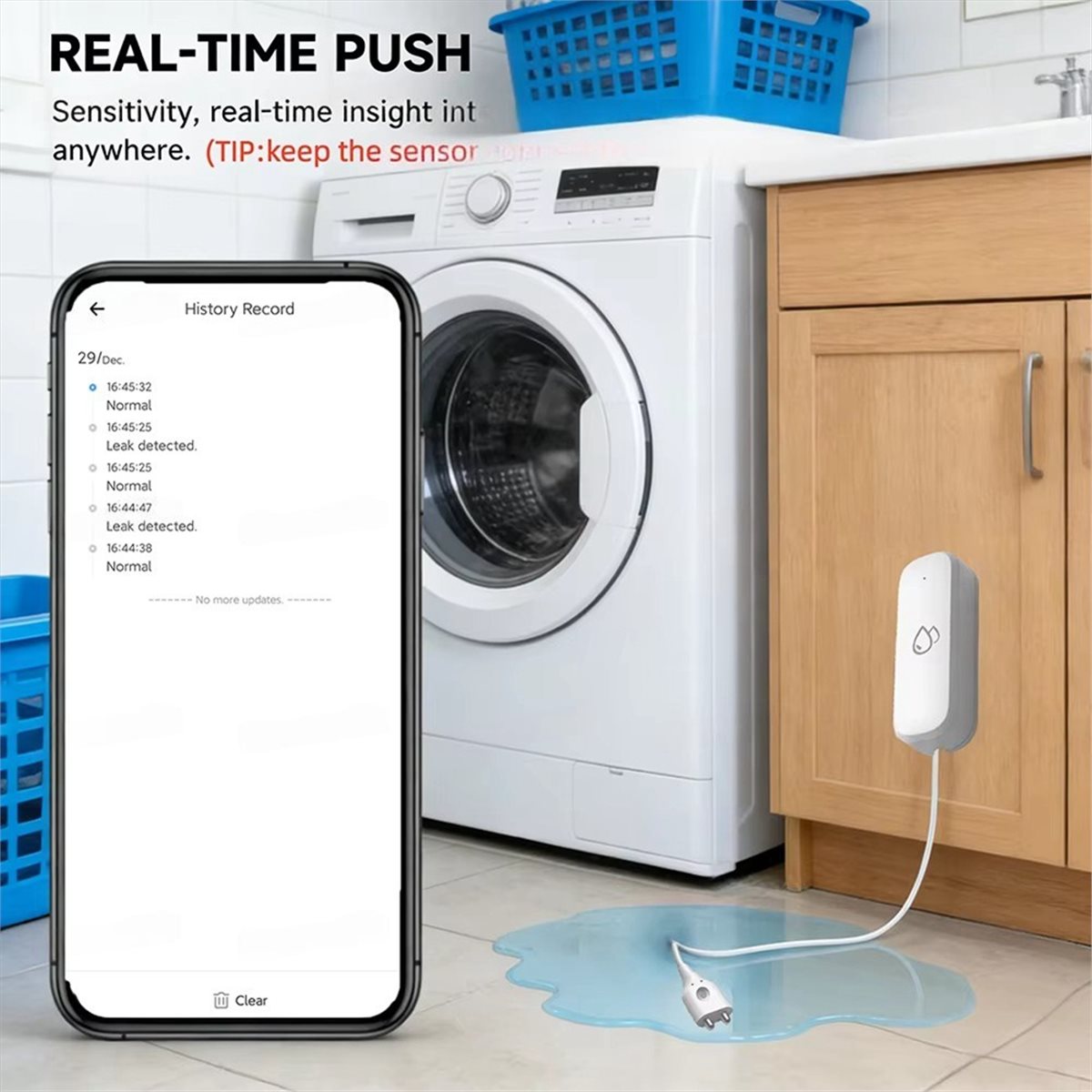 Home Security Usa - Compatible ZigBee Water Leak Sensor Alarms
