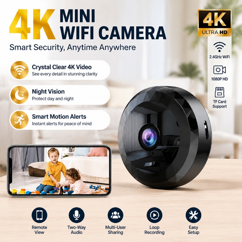 4K Mini WiFi Camera Wireless S - Home Security Ai ulasan dan harga