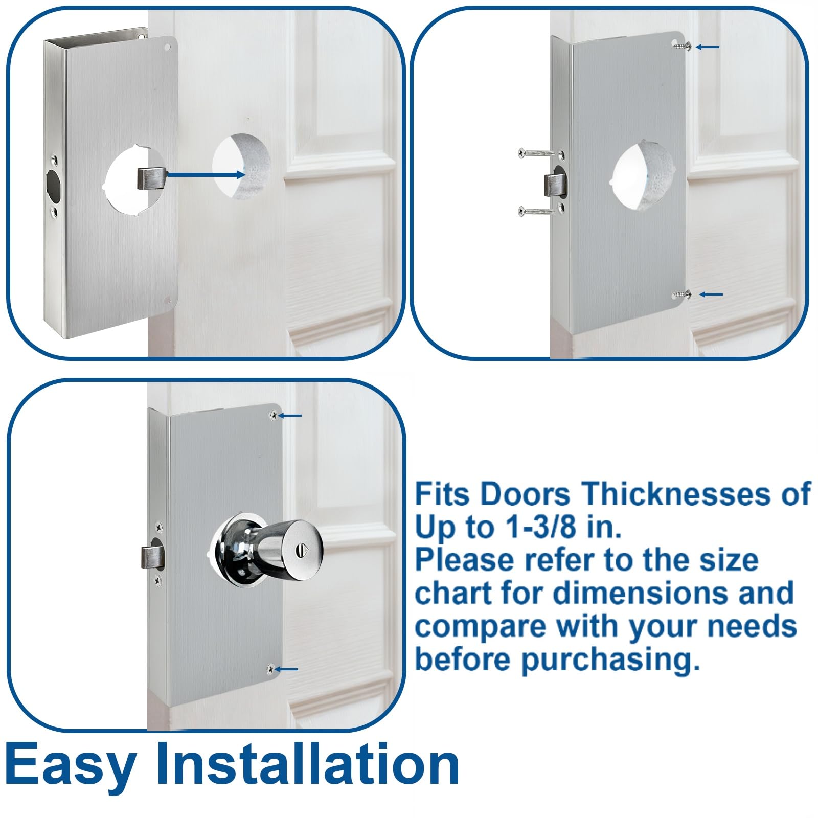 Stainless Steel Door Lock Rein - Door Reinforcer Kit ulasan dan harga
