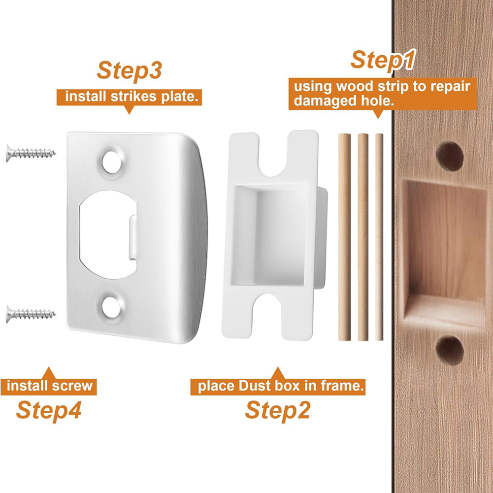 4 Pack Door Latch Strike Plate - Door Reinforcer Kit ulasan dan harga