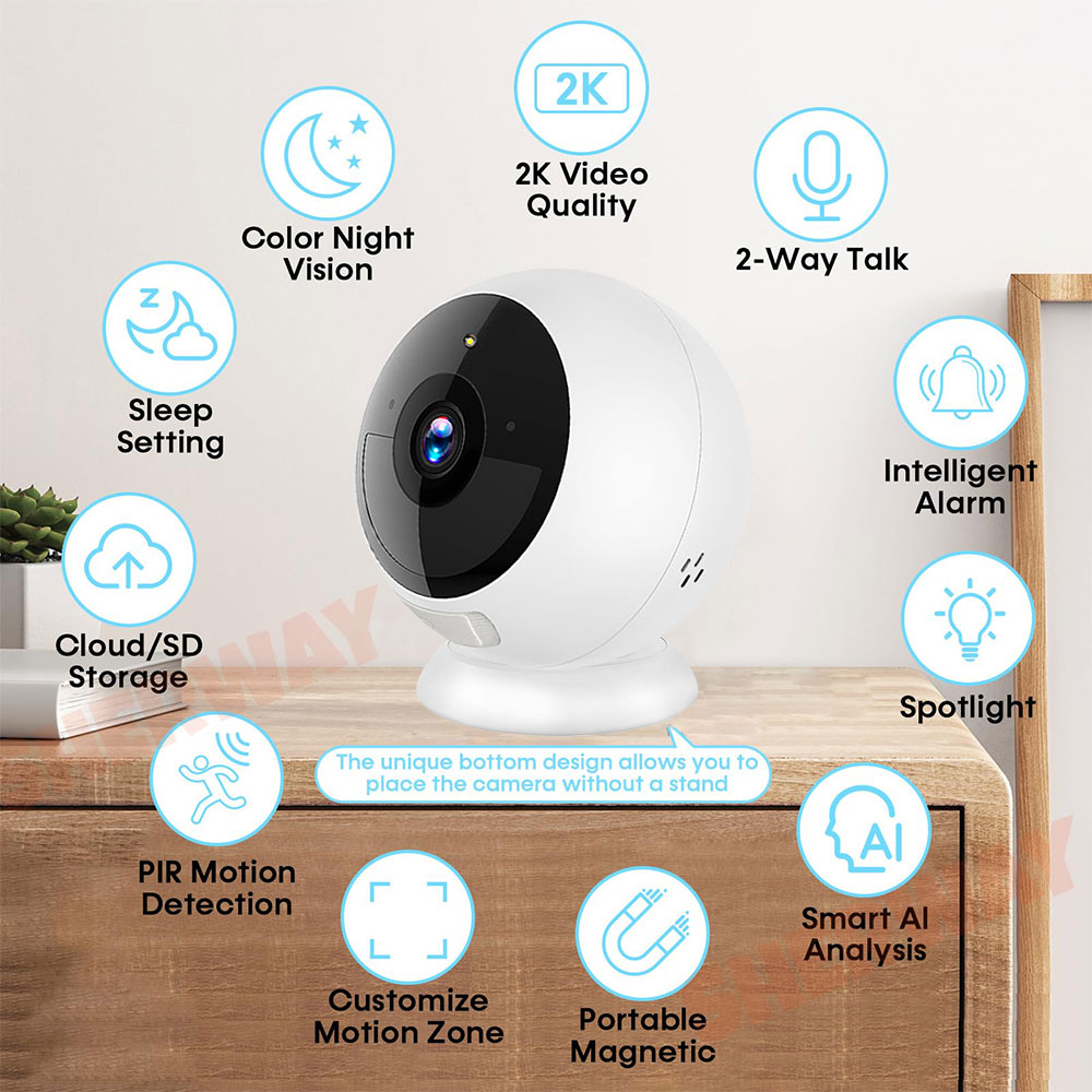 5MP 2K Magnetic Battery Securi - Home Security Ai ulasan dan harga