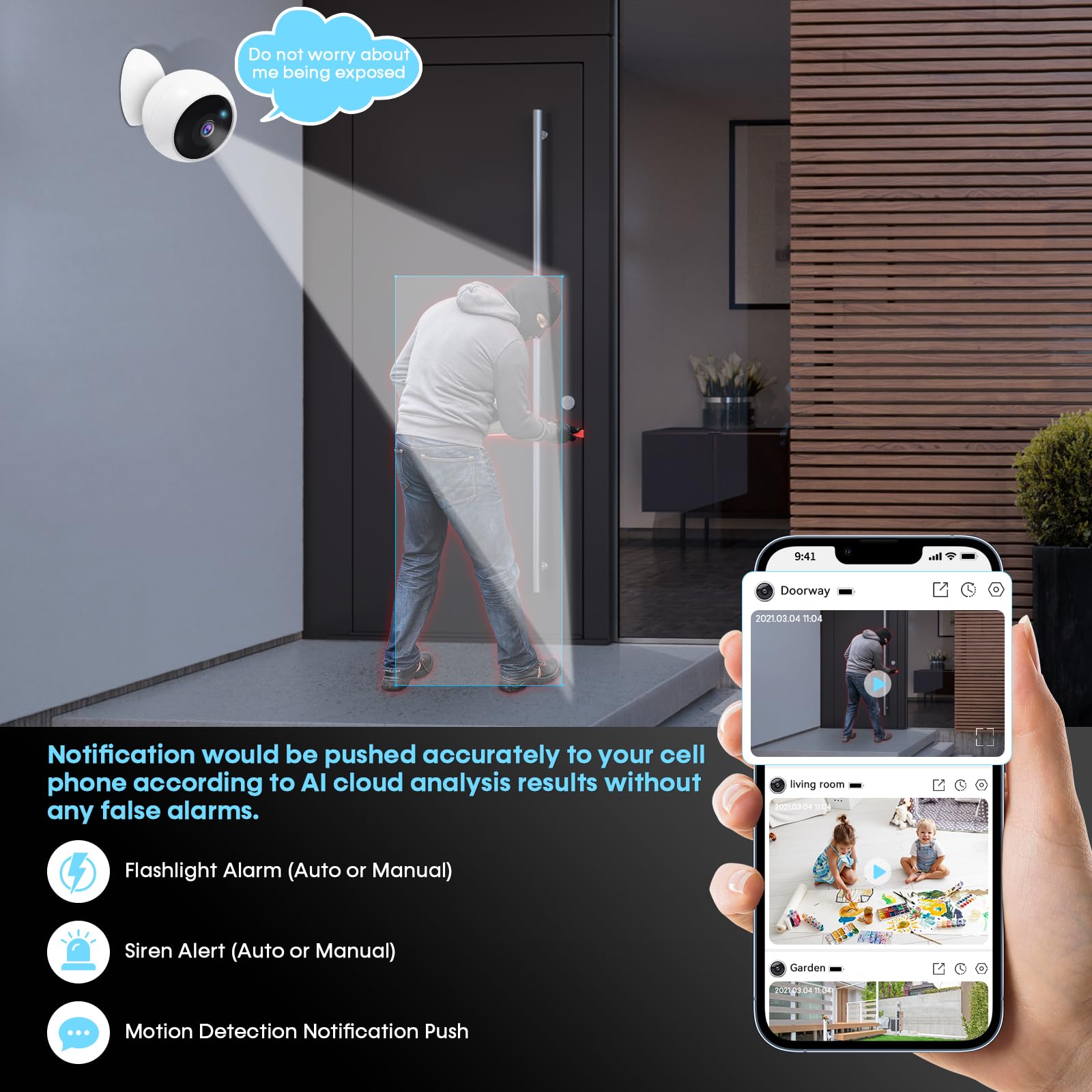 5MP 2K Magnetic Battery Securi - Home Security Ai ulasan dan harga