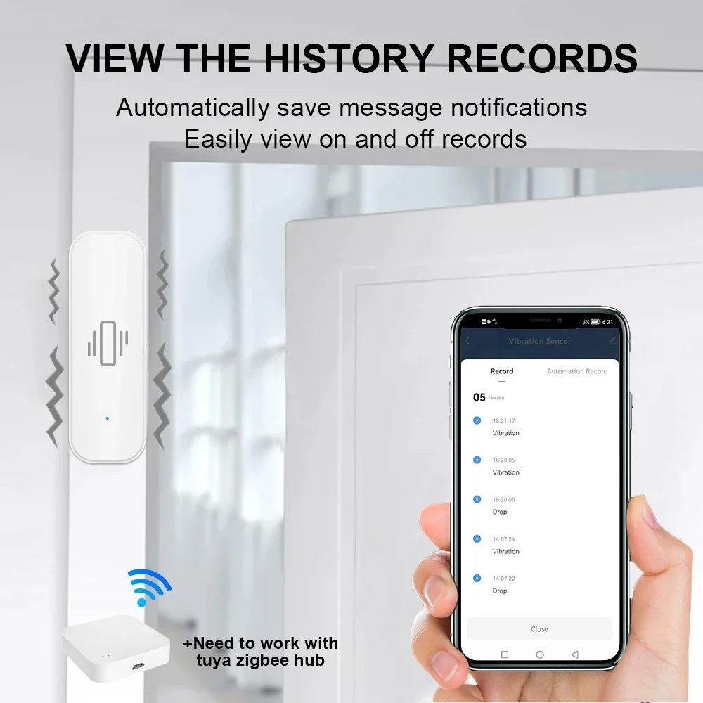 Smart ZigBee Vibration Sensor  - Home Security Device ulasan dan harga