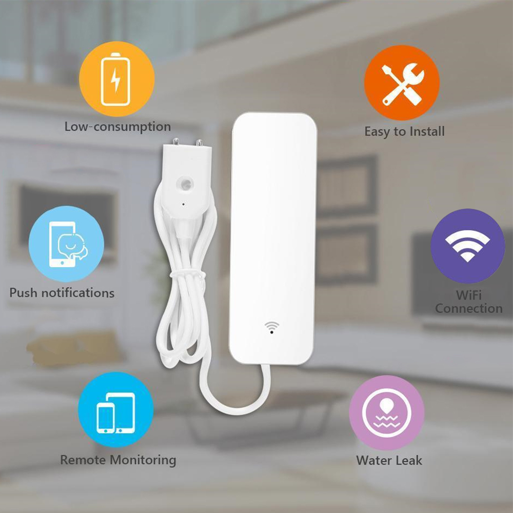 Tuya WiFi Water Leak Sensor, W - Home Security Device ulasan dan harga
