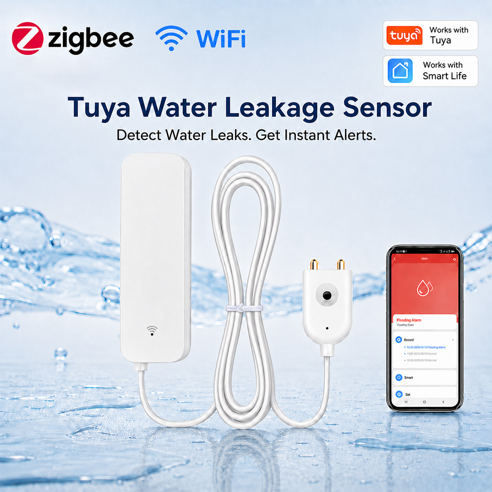 ZigBee WiFi Water Leak Sensor  - Home Security Device ulasan dan harga