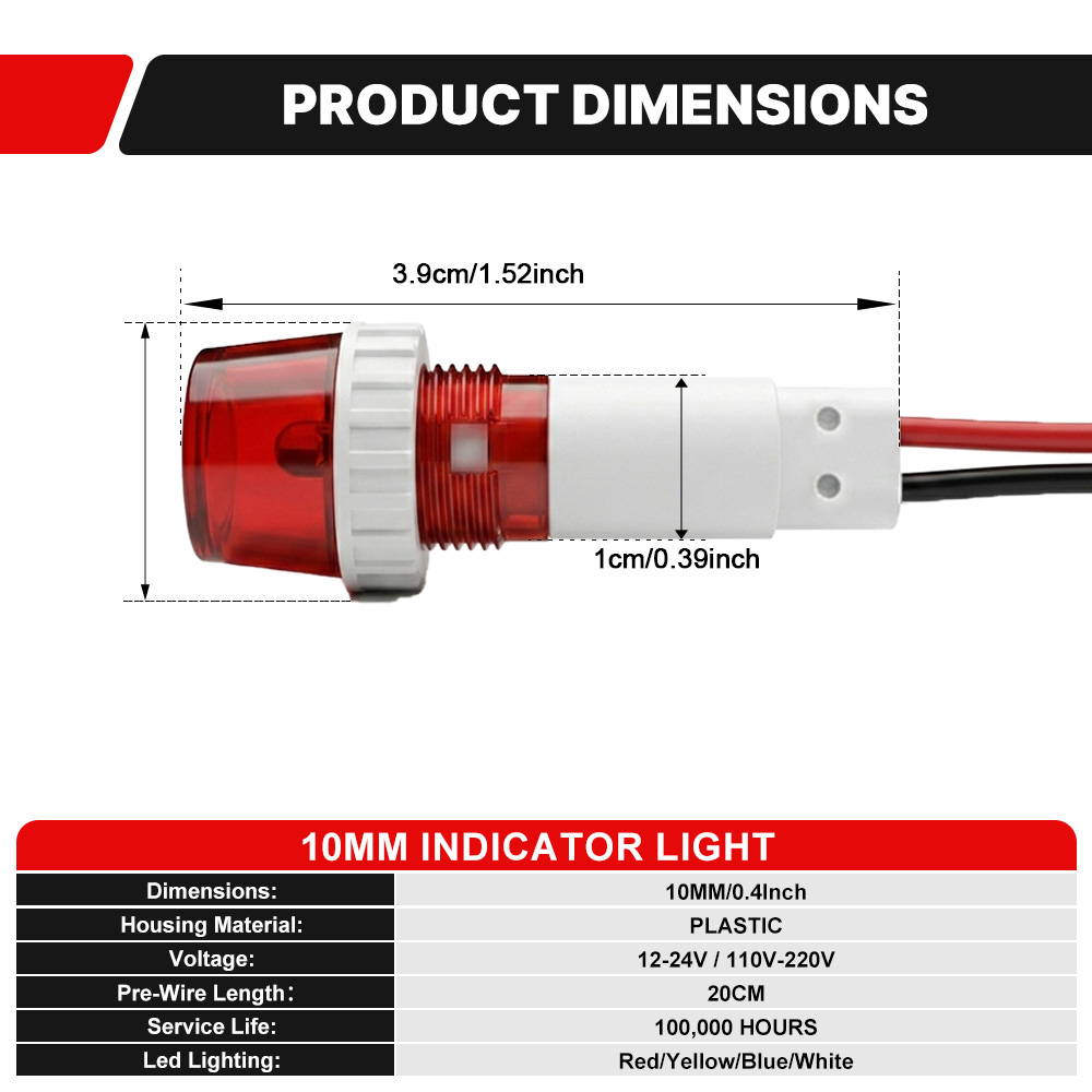 FILN 3PCS 10mm Threaded LED In - Home Security Companies Near Me ulasan dan harga