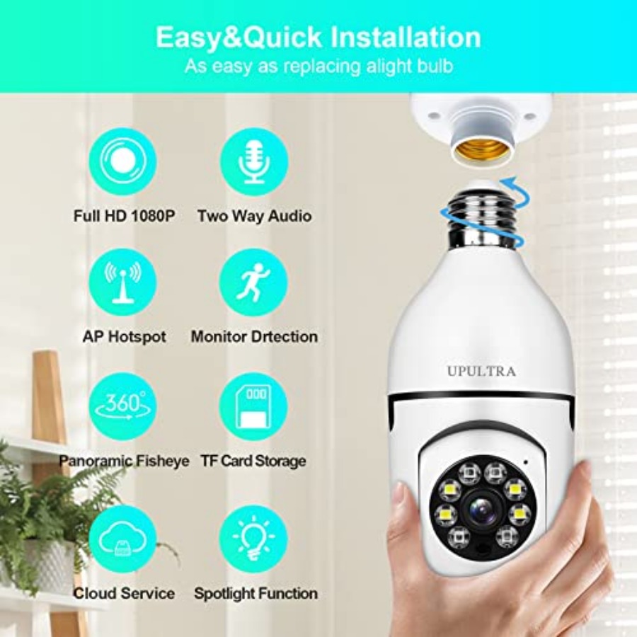 Light Bulb 1080P Security Wire - Home Security Usa ulasan dan harga