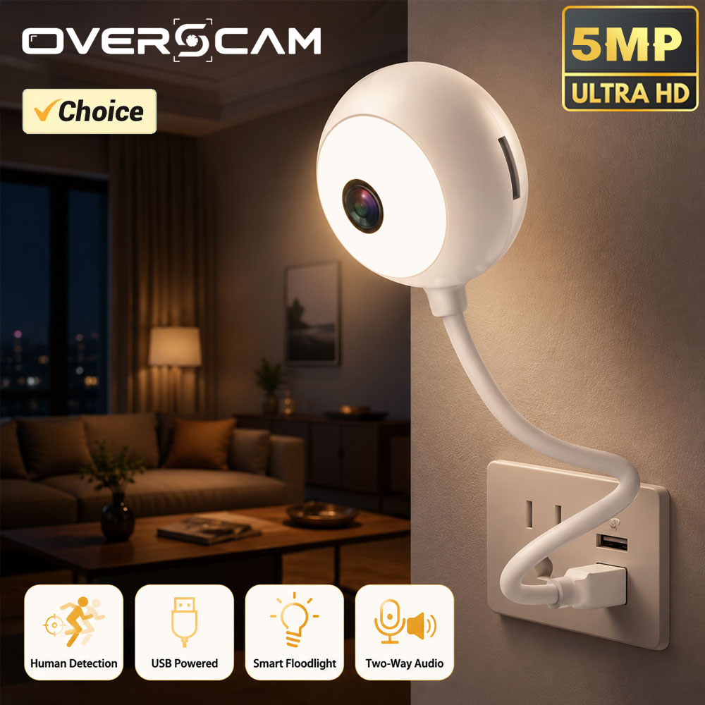 5MP Mini WiFi USB Plug In IP C - Home Security Flood Lights ulasan dan harga