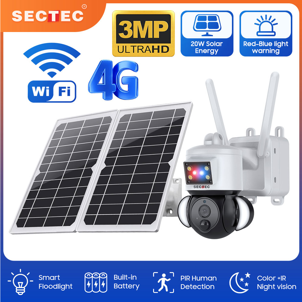 SECTEC 20W Solar Battery Red B - Home Security Flood Lights ulasan dan harga