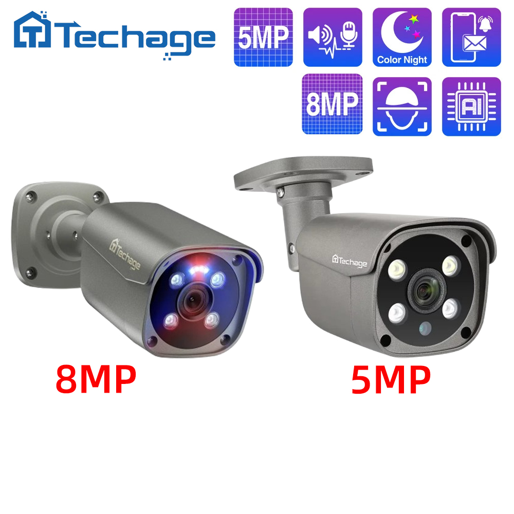 Techage 8MP 5MP 4MP POE Camera - Home Security Ai ulasan dan harga