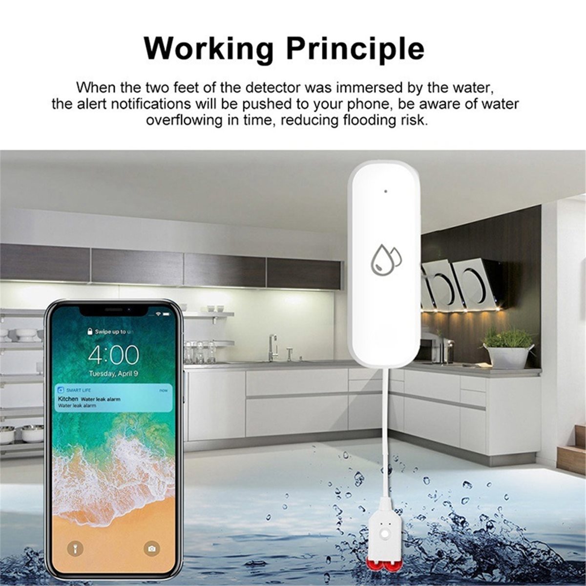 Compatible ZigBee Water Leak S - Home Security Usa ulasan dan harga